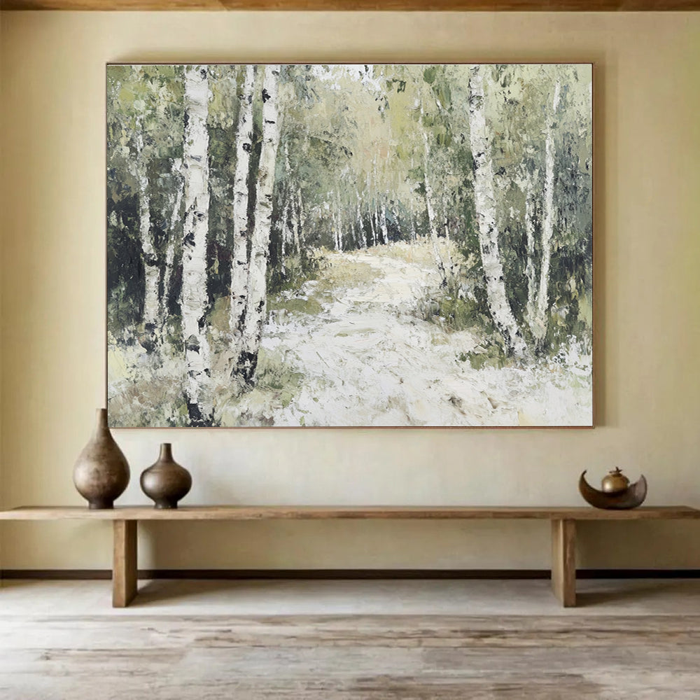 Birch Tree Forest Path  A Peaceful Walk ABS058