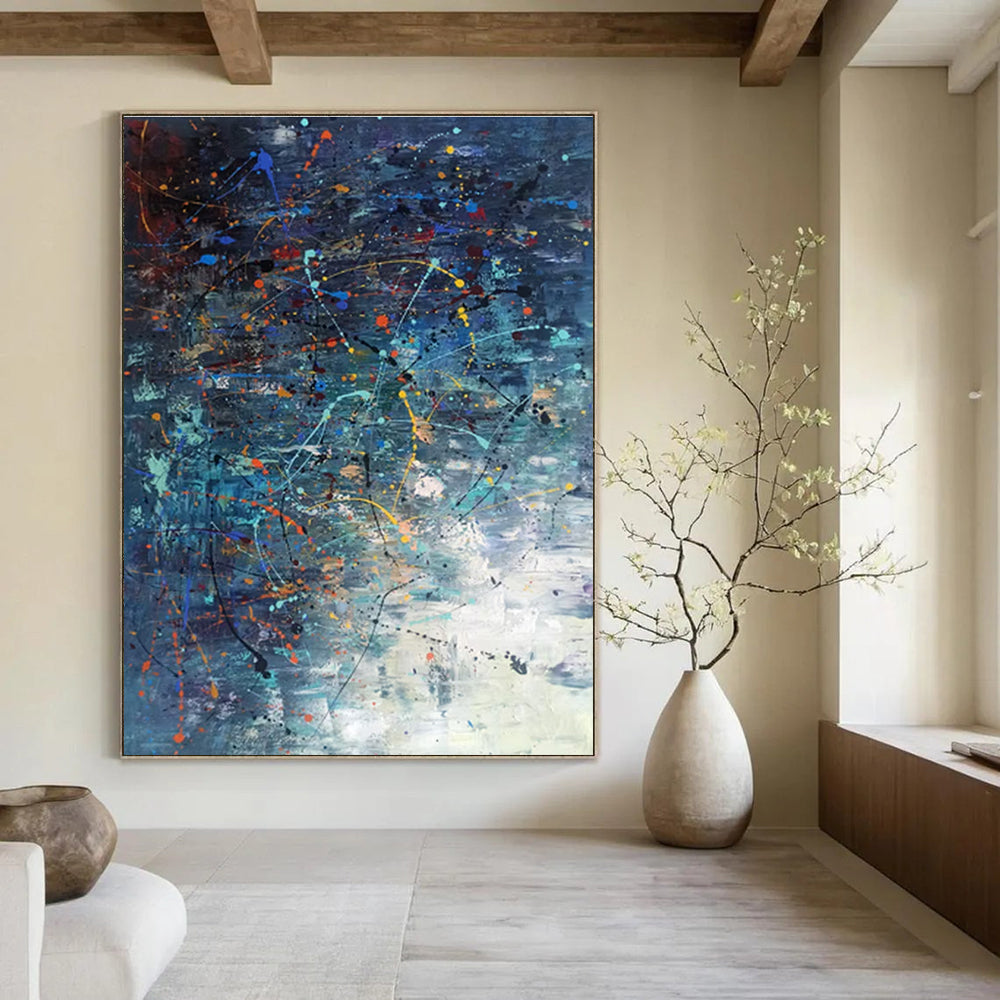 Expressive Splatter Abstract Composition Painting for Art - Centric Spaces HENG246