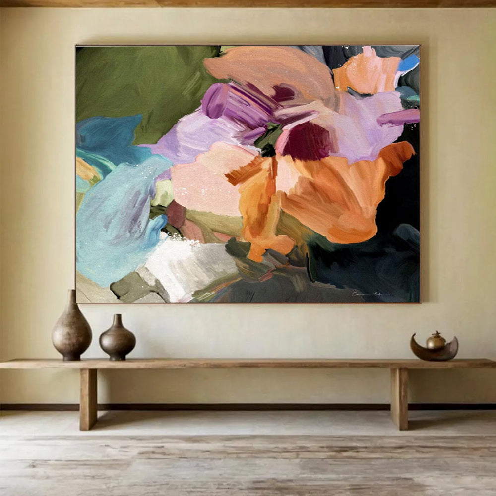 Colorful Flower Abstract Painting for Garden - Themed Tea Rooms YHT406