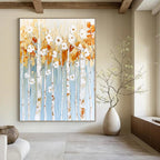 Floral Birch Tree Abstract Painting for Feminine Boudoirs GAB0754