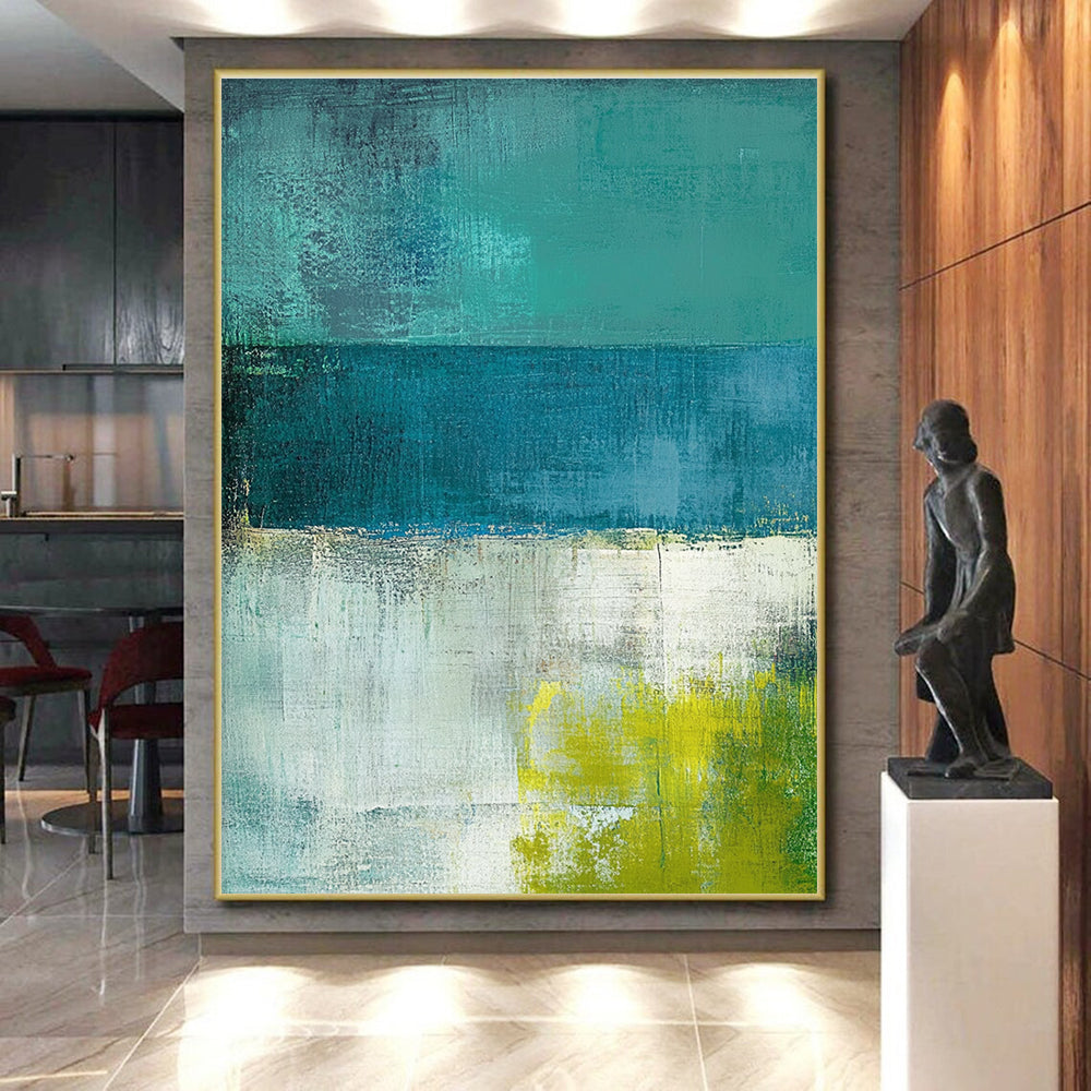 Blue Green Yellow Abstract Painting with Nature - Inspired Calm WINK549