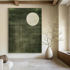 Green and White Circular Art - Minimalist Abstract Design GAB0407