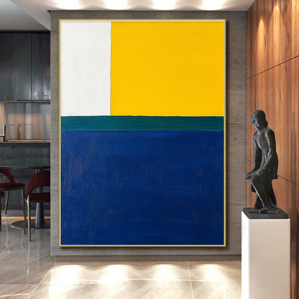 Bold Color Block Composition Abstract Painting with Vibrant Energy WINK164