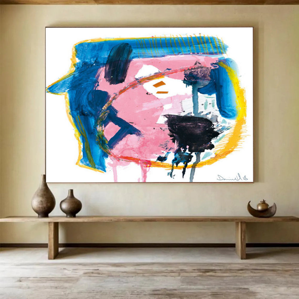 Colorful Bold Abstract Painting for Vibrant Cafes YHT117