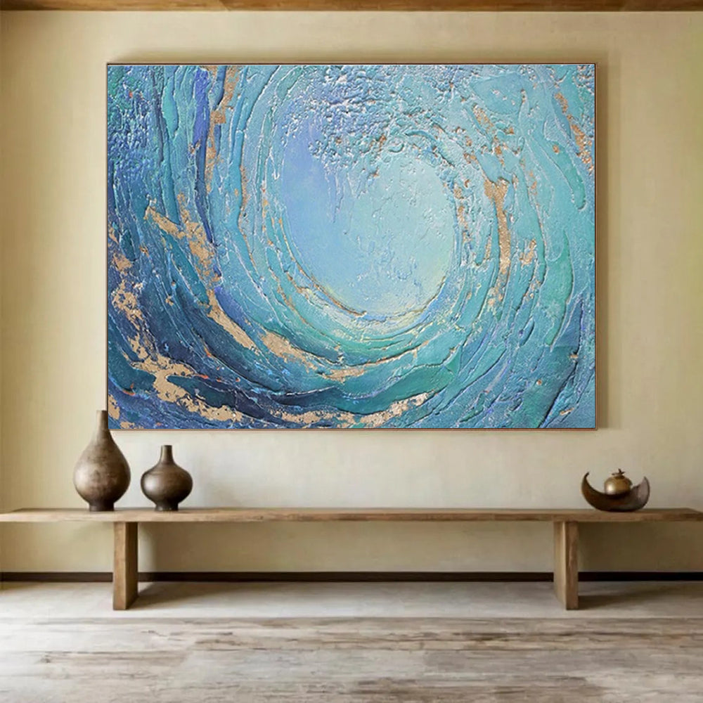 Swirling Sea Abstract Painting for Nautical - Themed Bars YHT256