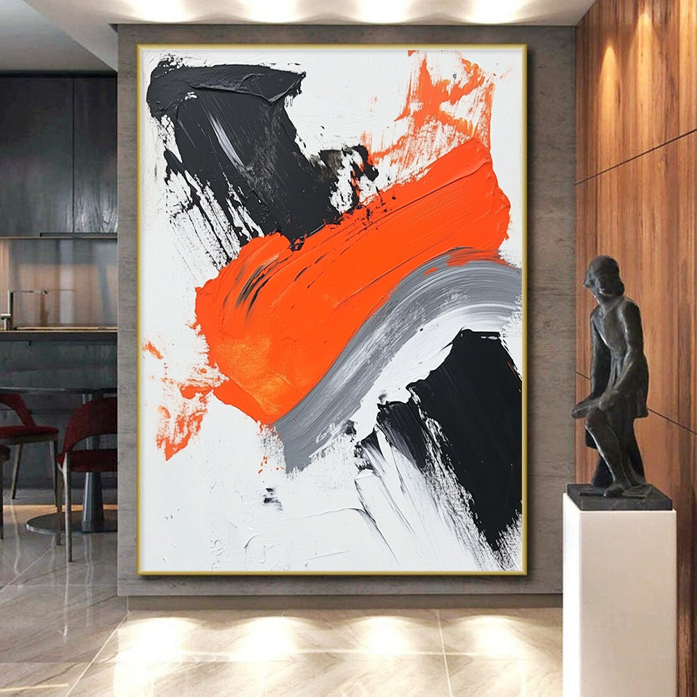 Bold Color Block Abstract Painting with Striking Contrasts WINK494