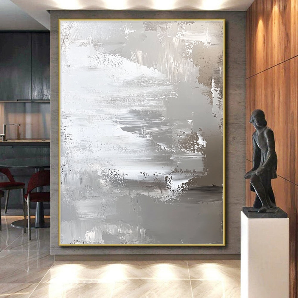 Silver - Gray Abstract Painting with Subtle Textures WINK420