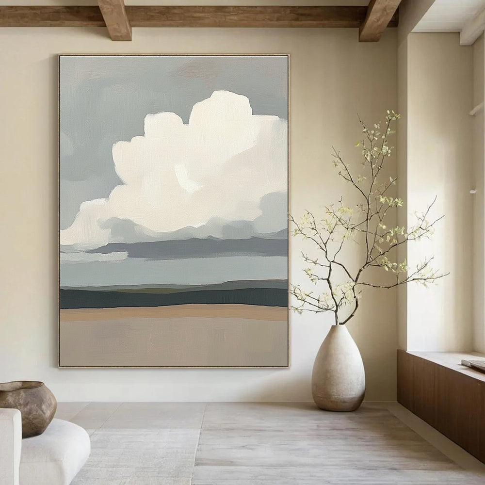 Minimalist Cloud Landscape Calm Abstract Painting for Modern Interiors GAB1435