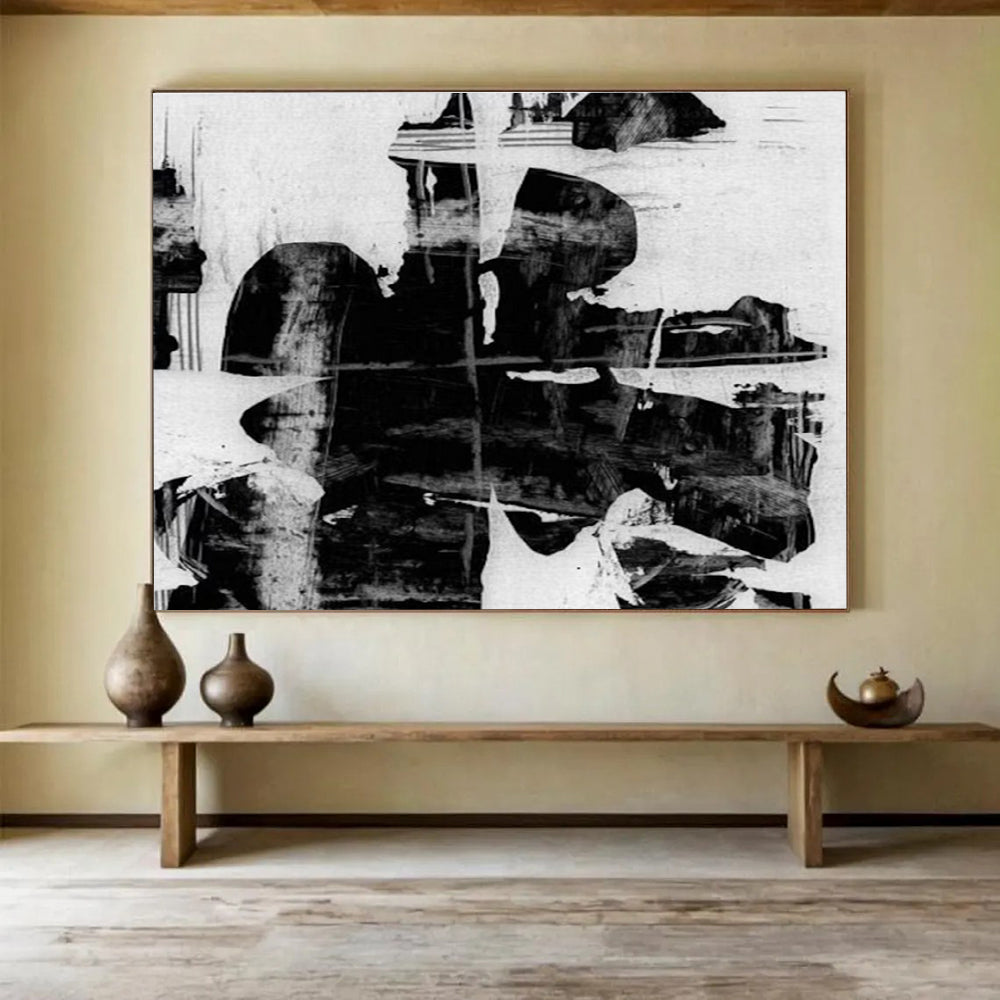 Monochrome Abstract Painting for Industrial Spaces YHT134