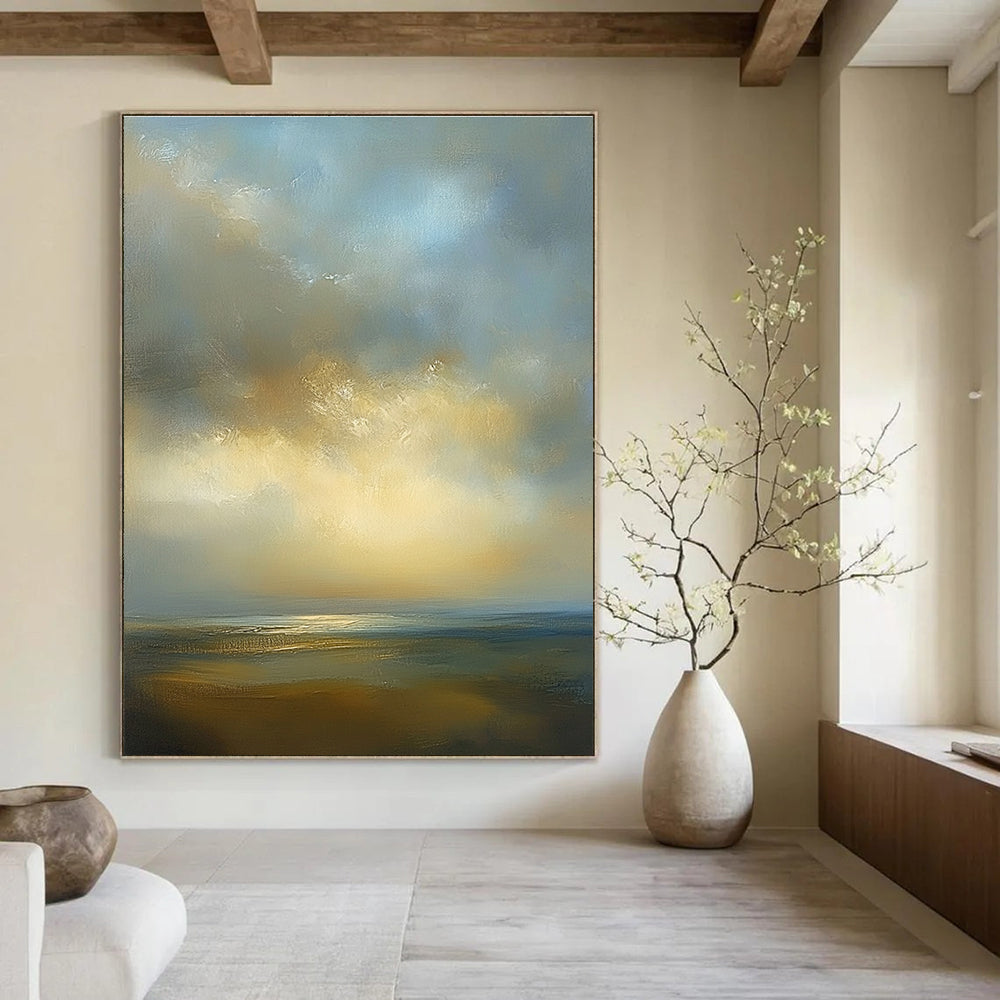 Sea and Sky Abstract Painting for Minimalist Coastal Offices GAB1303