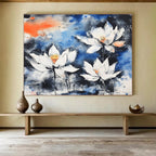 Ink - Wash Lotus Flowers Abstract Painting with Oriental Serenity ABS580