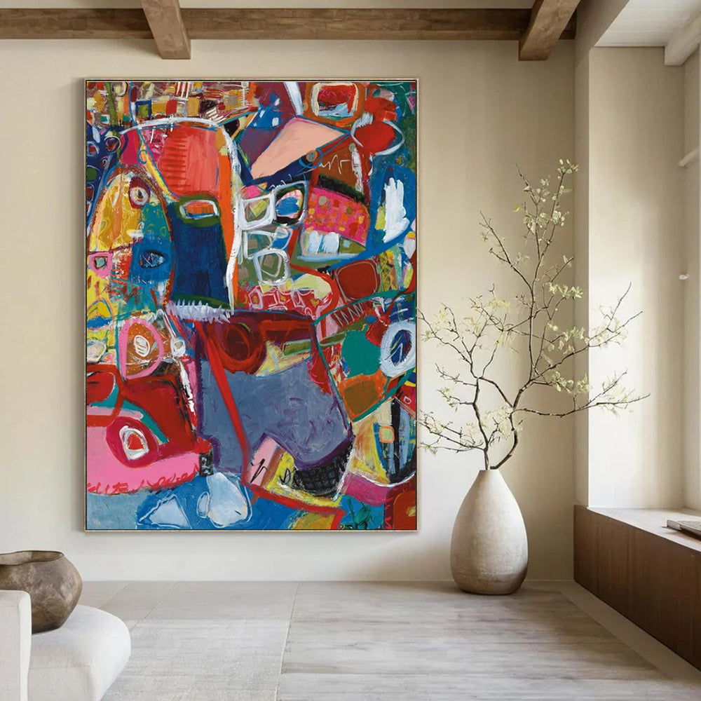 Energetic Colorful Abstract Fusion Painting for Creative Hubs HENG297