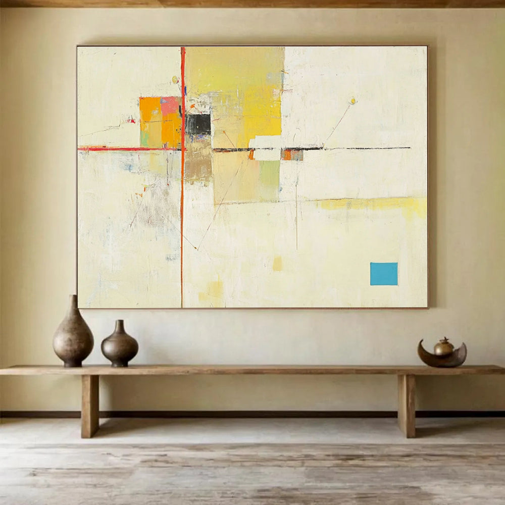 Minimalist Color Block Abstract Painting with Clean, Subtle Compositions ABS490
