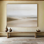 Minimalist Neutral Landscape Abstract Painting with Subtle Calm ABS592