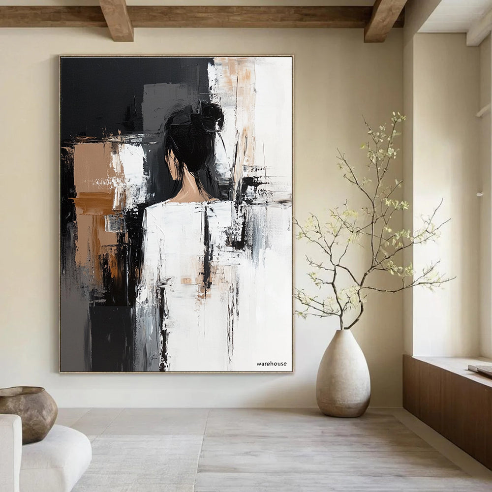 Abstract Female Figure Painting for Contemporary Bedroom Decor GAB1243