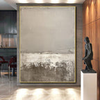 Gray and White Minimalist Abstract Painting with Calm Simplicity WINK249