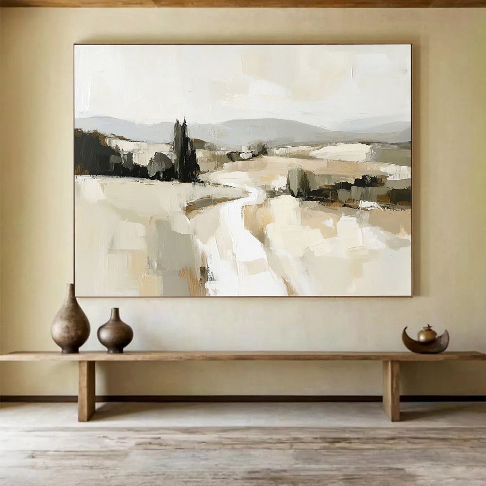 Neutral Landscape Abstract Painting with Subtle Tones ABS286