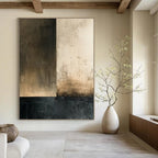 Neutral Tones Abstract Painting for Industrial - Chic Restaurant Dining Areas HENG016