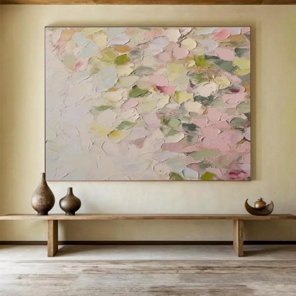 Pastel Petal Abstract Painting for Feminine Salons YHT177