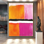 Color Block Composition Abstract Painting with Bold Contrast WINK141