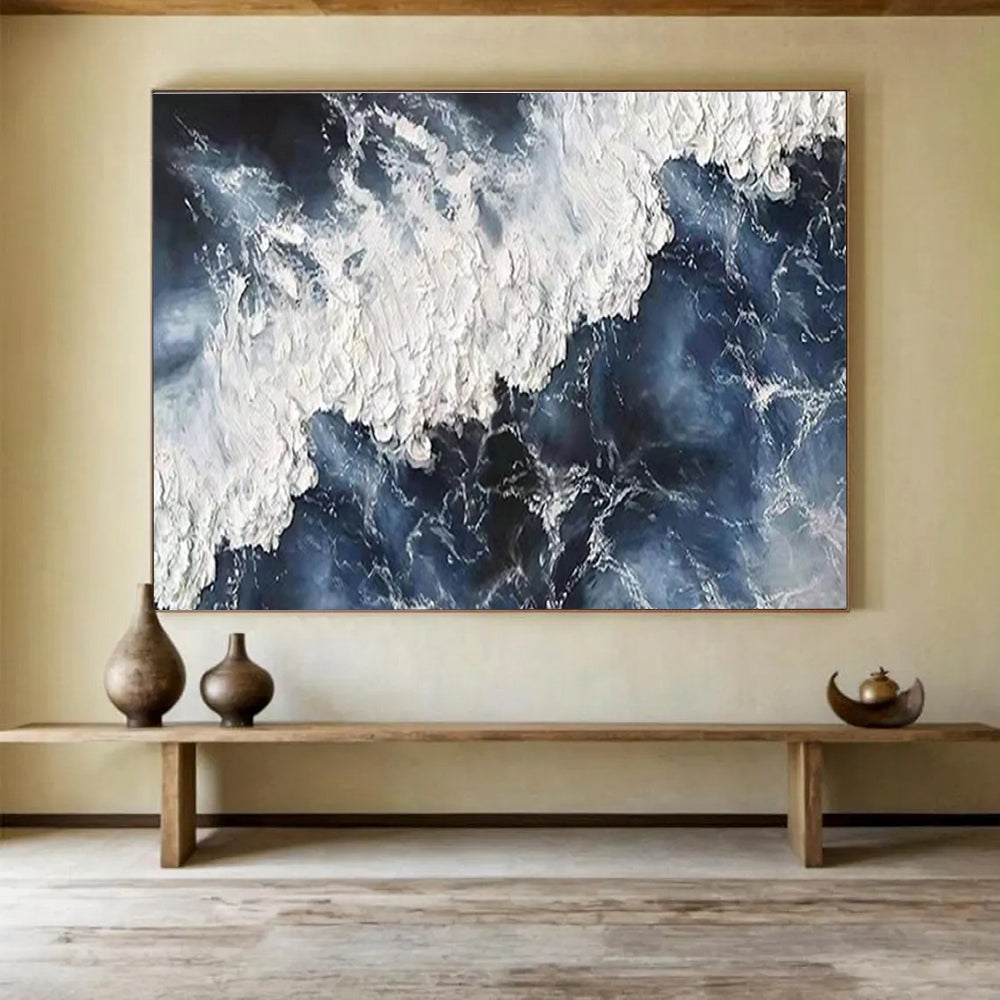 Crashing Wave Abstract Painting for Ocean - Lover’s Man Caves YHT252