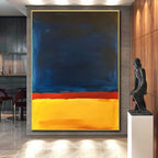 Blue Red Yellow Abstract Painting with Color Block Simplicity WINK544