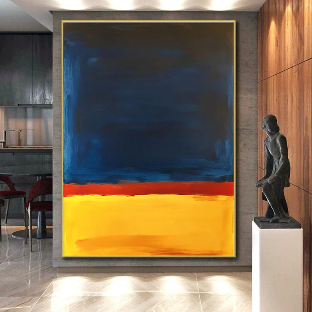 Blue Red Yellow Abstract Painting with Color Block Simplicity WINK544