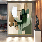 Geometric Abstract Fusion Painting with Contemporary Edge WINK442