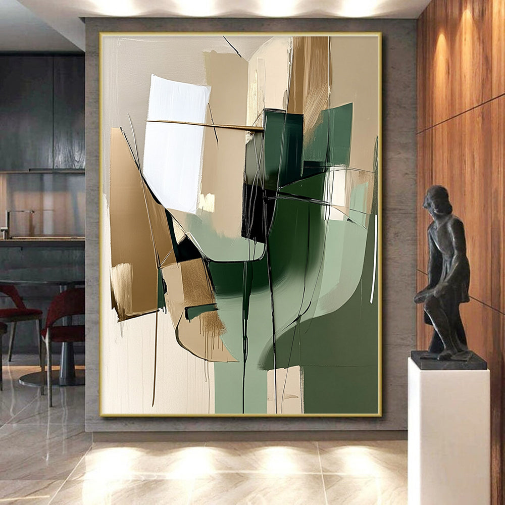Geometric Abstract Fusion Painting with Contemporary Edge WINK442
