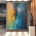 Colorful Textured Abstract Painting with Vivid Layers WINK680