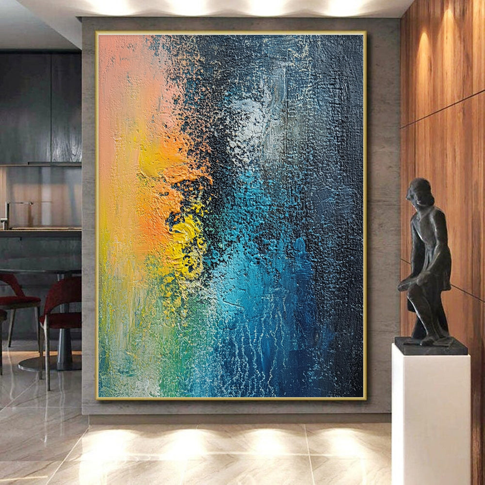 Colorful Textured Abstract Painting with Vivid Layers WINK680