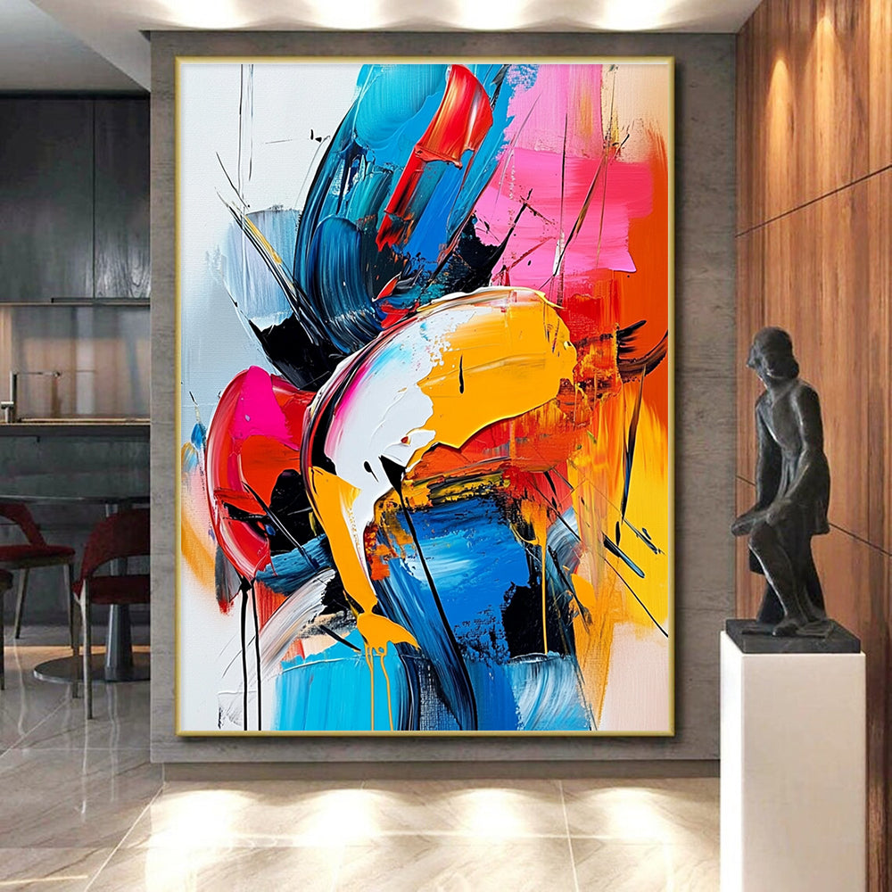 Colorful Expressive Abstract Painting with Vivid Emotions WINK596