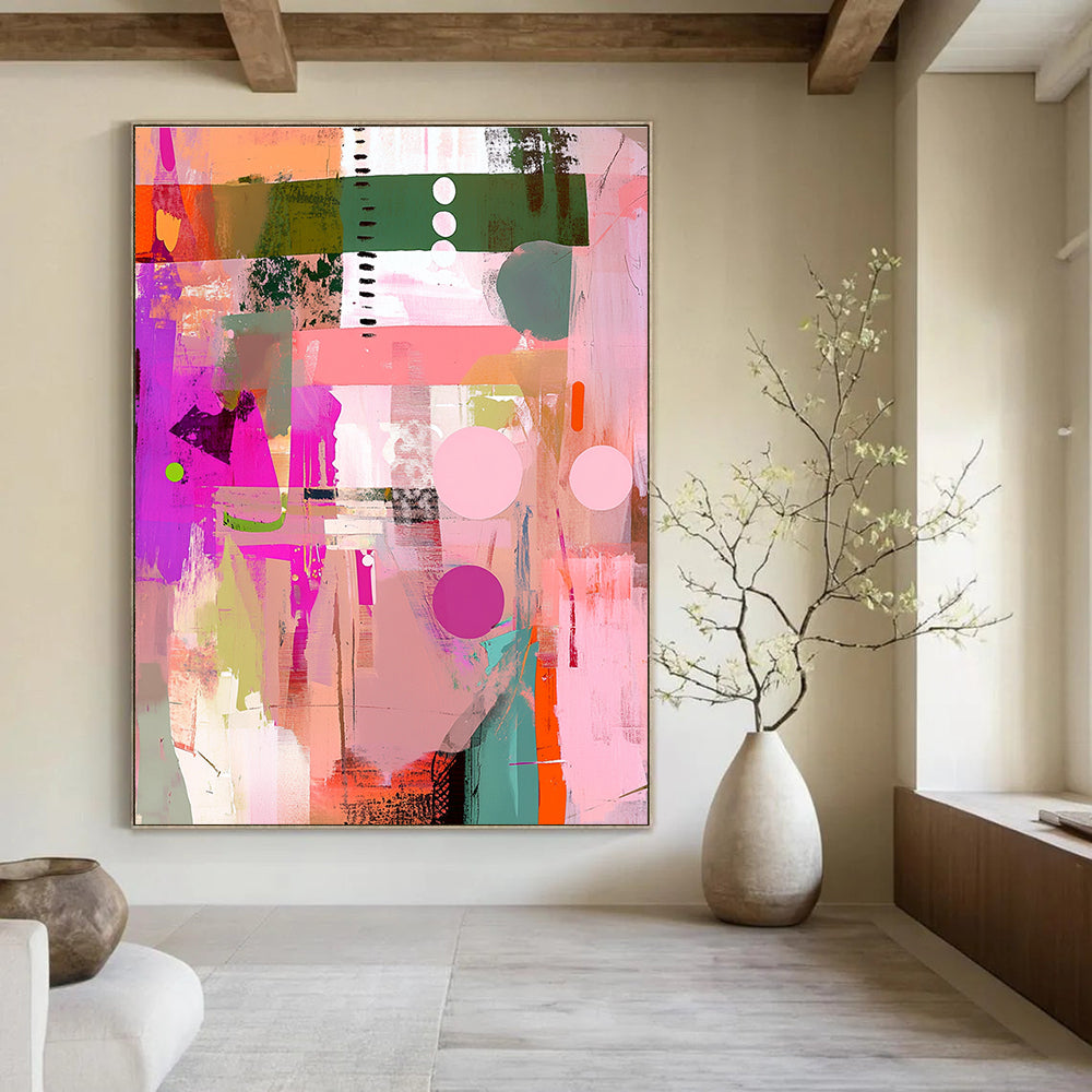 Colorful Collage Abstract Painting for Artistic Retail Stores GAB1218