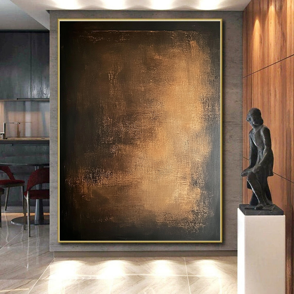 Dark Brown Textured Abstract Painting with Earthy Depth WINK136