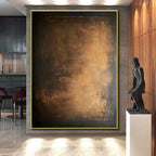 Dark Brown Textured Abstract Painting with Earthy Depth WINK136