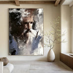 Expressive Abstract Portrait Painting of a Bearded Figure GAB0669