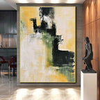 Yellow Green Abstract Painting with Subtle Harmony WINK584