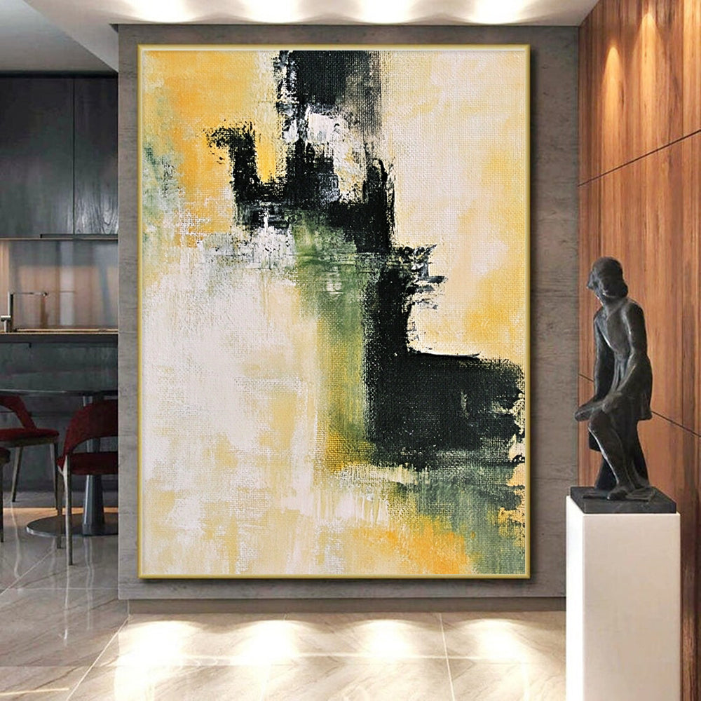 Yellow Green Abstract Painting with Subtle Harmony WINK584