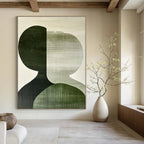 Abstract Green Figures Abstract Painting for Contemporary Art Cafes GAB1382