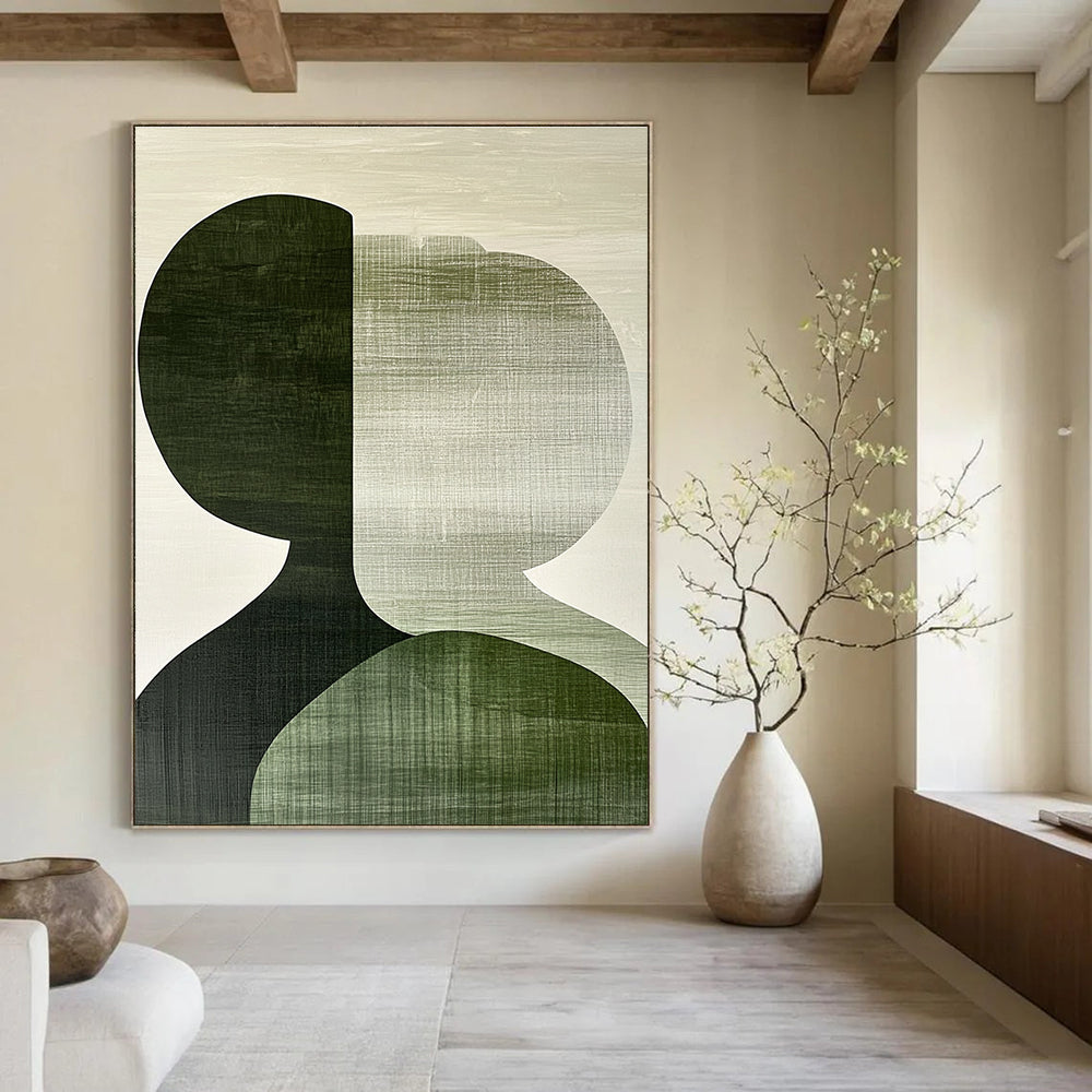 Abstract Green Figures Abstract Painting for Contemporary Art Cafes GAB1382
