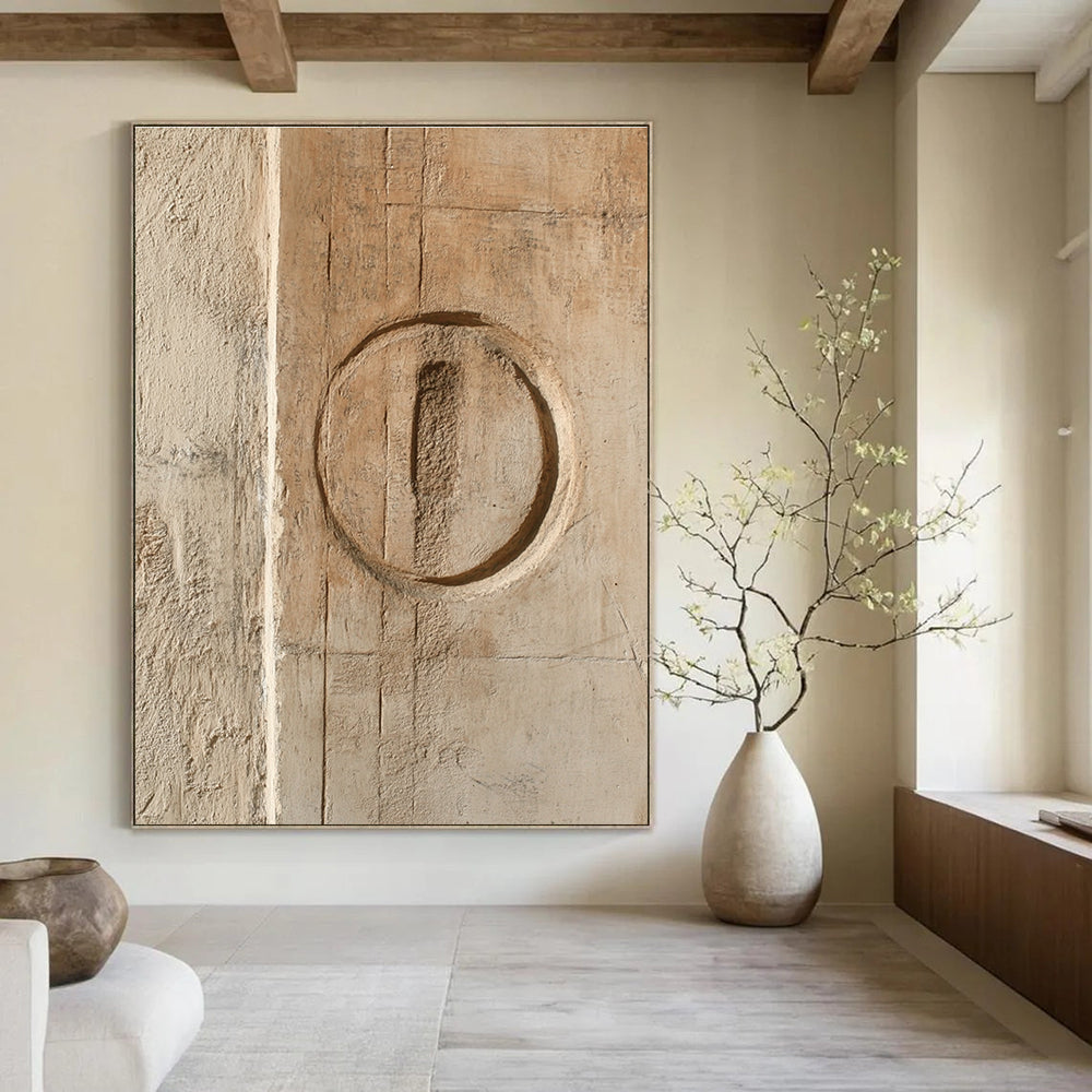 Textured Circle Abstract Painting for Industrial - Chic Art Galleries GAB1307