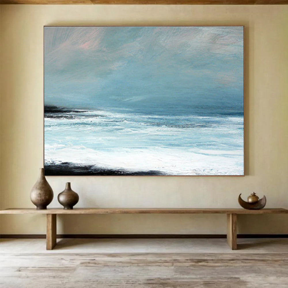 Calm Sea Abstract Minimalist Painting for Serene Spaces YHT031