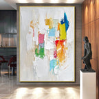 Colorful Patchwork Abstract Painting with Joyful Diversity WINK479