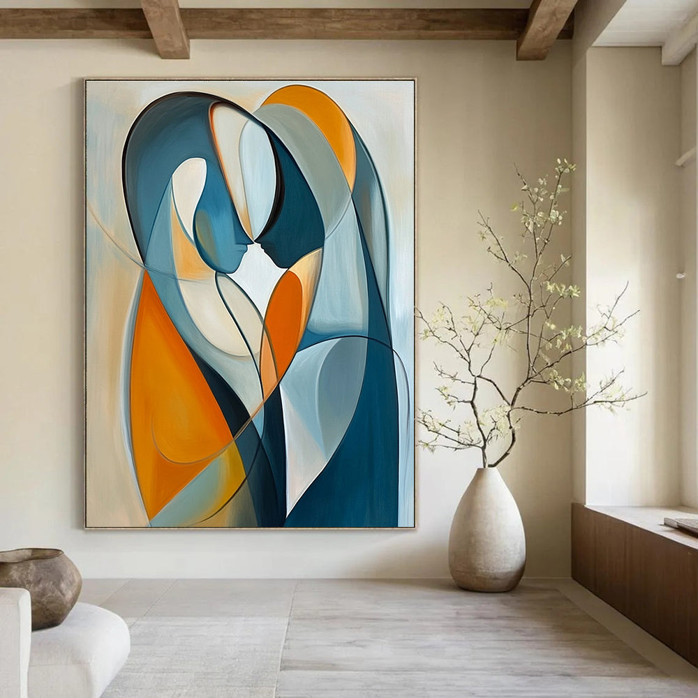 Curved Figure Abstract Painting for Romantic Restaurant Private Dining GAB1174