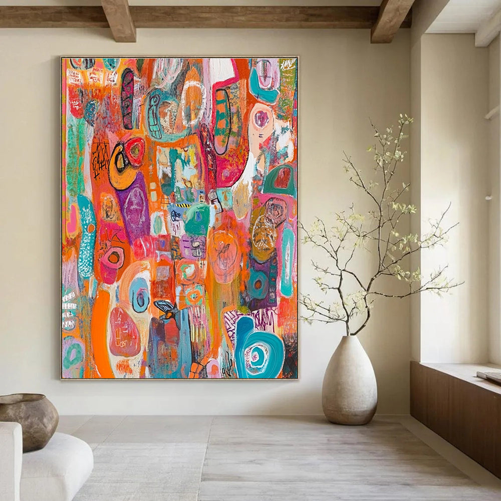 Orange - Toned Abstract Collage - Eclectic Mixed - Media Art GAB0383