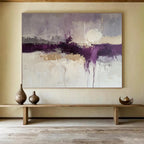 Purple - Toned Abstract Landscape Painting with Subtle Color Blends ABS248