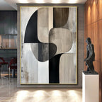 Monochrome Shapes Abstract Painting with Timeless Simplicity WINK694