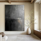 Black and Gray Abstract Painting for Modern - Minimalist Lofts GAB0899