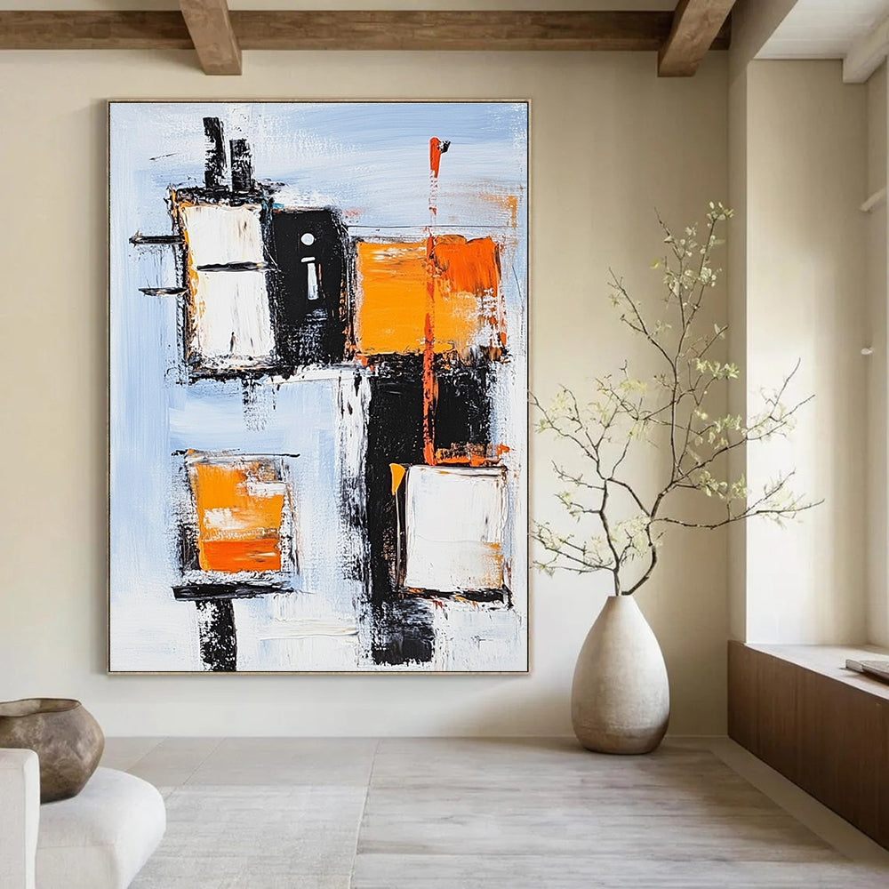 Color Block and Line Abstract Painting for Modern Art School Classrooms GAB1196