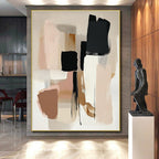 Neutral Tones Block Abstract Painting with Subtle Sophistication WINK791